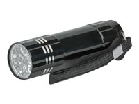Manhattan LED Aluminum Torch/Flashlight (promo), Bright 45 Lumen Output, 9 LEDs, Compact Format, Long Lasting Performance, 3x AAA batteries (included), Carry Loop, Black Lommelygte