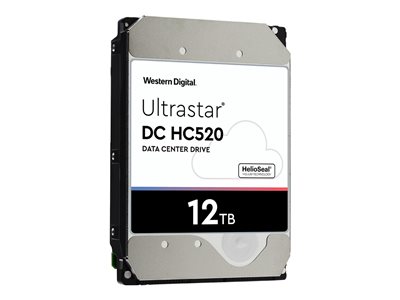 WD Ultrastar DC HC520 HUH721212ALE600 - Disque dur - 12 To - interne - 3.5  - SATA 6Gb/s - 7200 tours/min - memoire tampon : 256 Mo (0F30144), Disques  durs internes