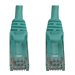 Eaton Tripp Lite Series Cat6a 10G Snagless Molded UTP Ethernet Cable (RJ45 M/M), PoE, Aqua, 50 ft. (15.2 m)