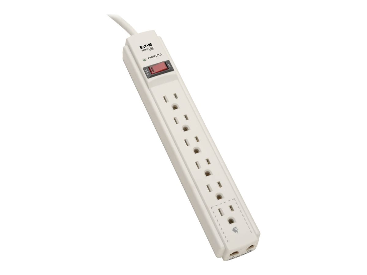 Tripp Lite Surge Protector Power Strip 120V 6 Outlet RJ11 4' Cord 790 Joule