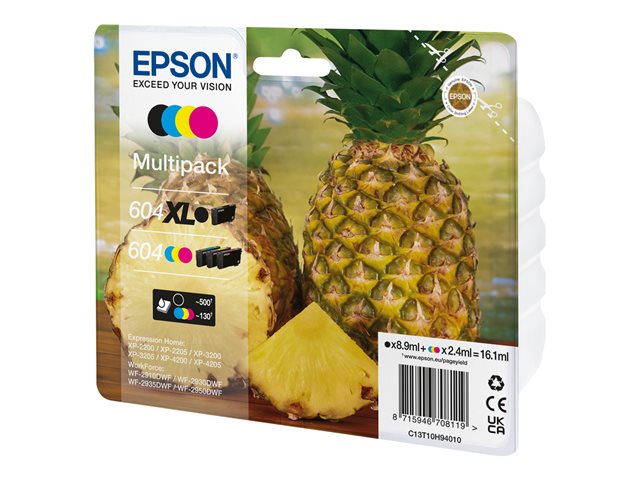 Image of Epson 604XL Multipack - 4-pack - XL(black) + Standard Capacity - black, yellow, cyan, magenta - original - ink cartridge
