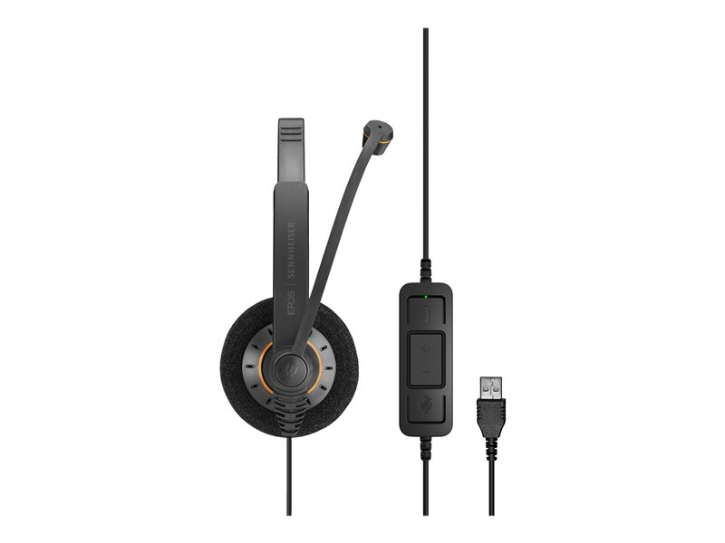 Ecouteurs Sennheiser EPOS ADAPT 135T USB-C II - ADAPT 100 Series - micro- casque - sur-oreille - filaire - jack 3,5mm, USB-C - noir - Certifié pour  Microsoft Teams