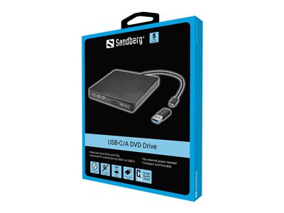 SANDBERG USB-C/A DVD Drive - 136-62