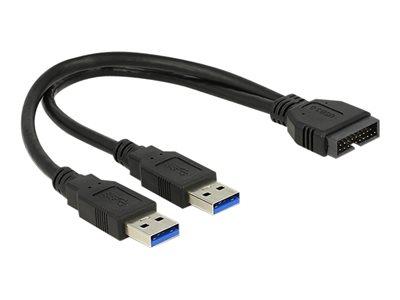 DELOCK USB3.0 Kabel Pinheader 19pin -> 2x A St/St 0.2 - 83910