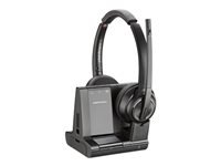 Poly Savi 8220-M Office - Savi 8200 series - headset - on-ear - DECT / Bluetooth - wireless - active noise canceling - black - TAA Compliant - Certified for Microsoft Teams, Google Meet Certified, Works With Chromebook Certified