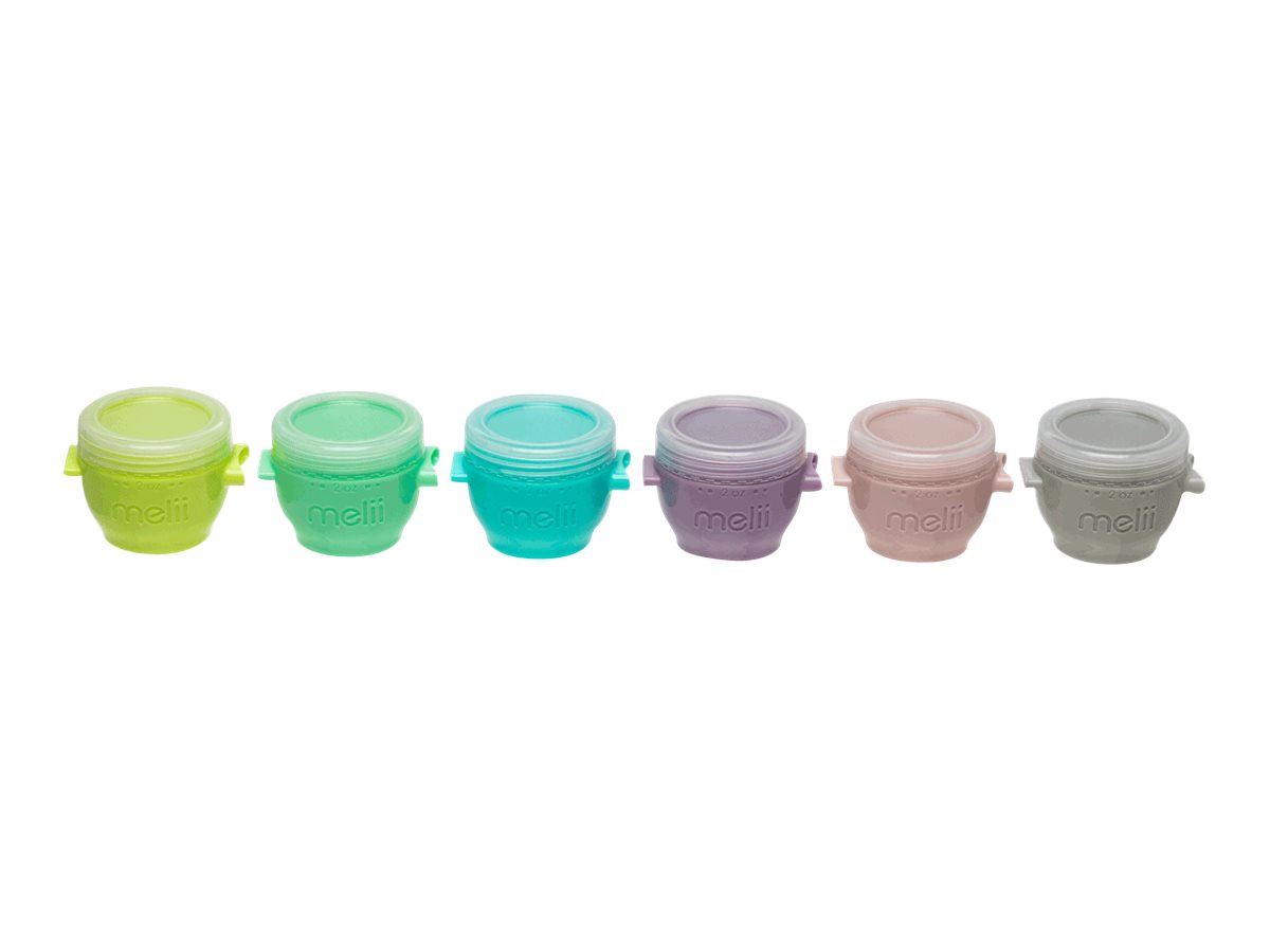 Melii 6oz Snap & Go Pods - 4 Freezer & Snack Containers