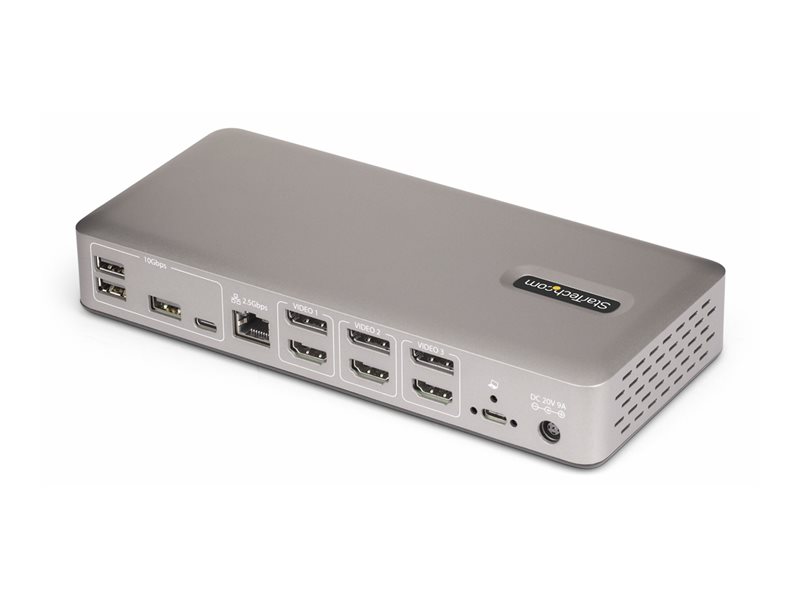 StarTech .com Triple-Monitor USB4 Docking Station, 4K 60Hz HDMI or DisplayPort, 100W Laptop Charging, 2.5GbE, USB-C Multi-Monitor Dock, Driverless