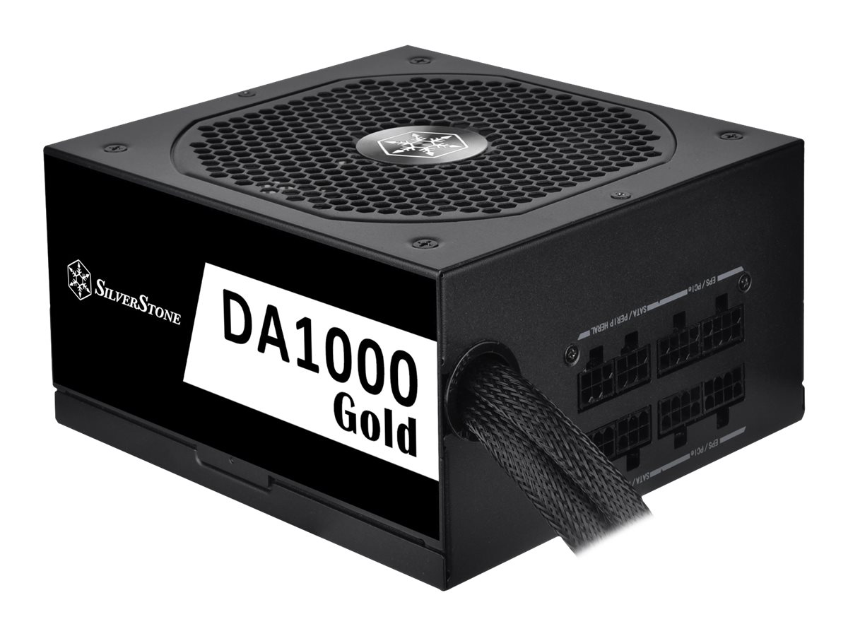 SilverStone Decathlon Series DA1000 Gold power supply 1000 Product shot Right-angle 79850