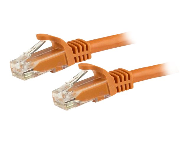 Image of StarTech.com 3m CAT6 Ethernet Cable, 10 Gigabit Snagless RJ45 650MHz 100W PoE Patch Cord, CAT 6 10GbE UTP Network Cable w/Strain Relief, Orange, Fluke Tested/Wiring is UL Certified/TIA - Category 6 - 24AWG (N6PATC3MOR) - patch cable - 3 m - orange