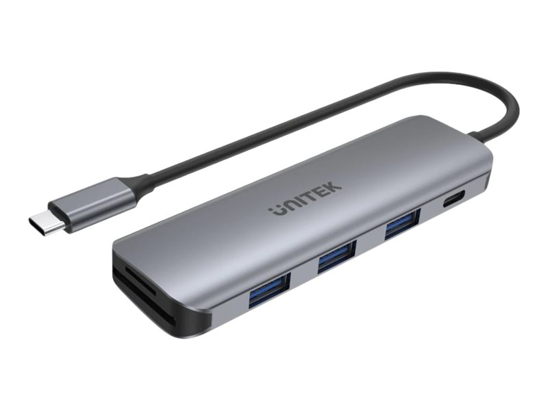 Unitek uHUB P5+ H1107C hub 5 Product shot Left-angle 79450