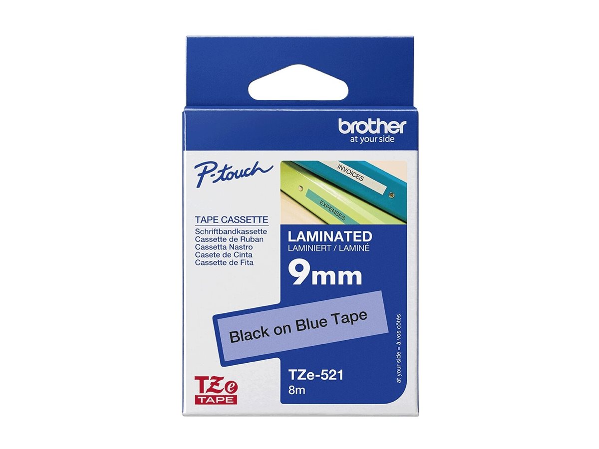 Brother Tze 521 Laminated Tape 1 Cassettes Roll 09 Cm X 8 M