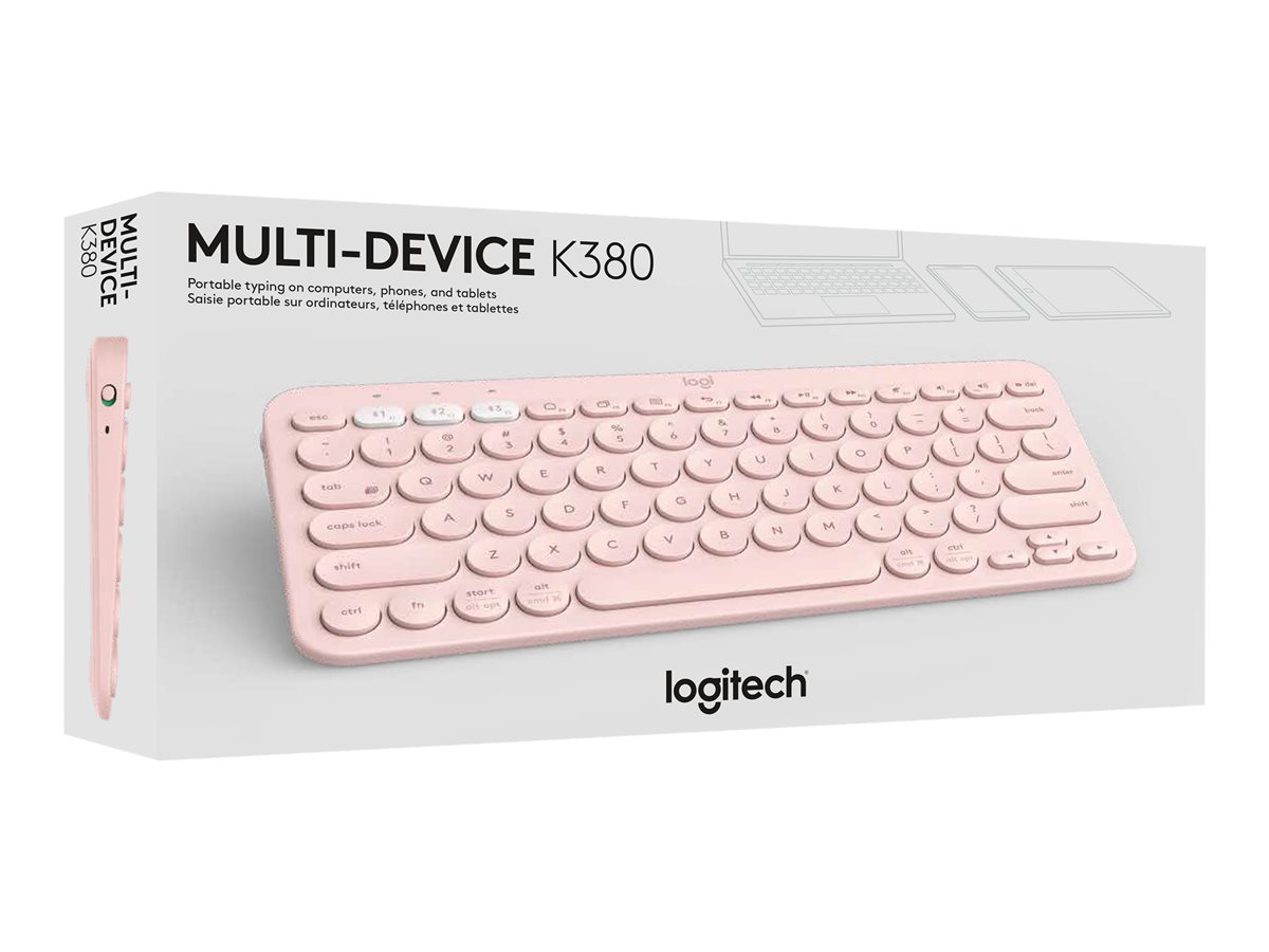 Logitech K380 Multi-Device Bluetooth Keyboard - klávesnice - QWERTY - US mezinárodní - rùžová Vstupní zařízení – foto 7