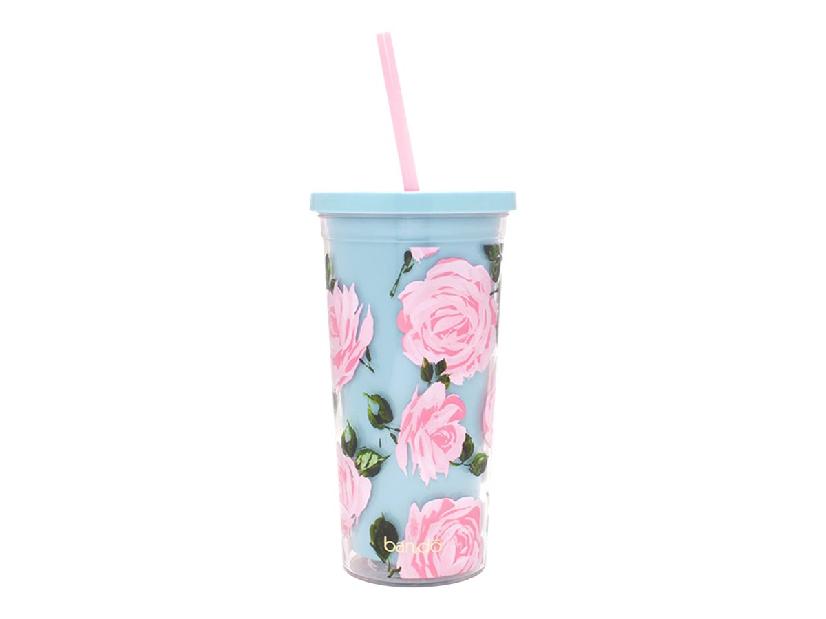 An image of Ban.do Sip Sip - thermal tumbler - Rose Parade - Size 9.52 cm - Height 19.1 cm - 591 ml