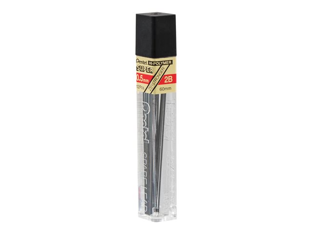 Pentel Super Hi Polymer Pencil Lead 2b Pack Of 12