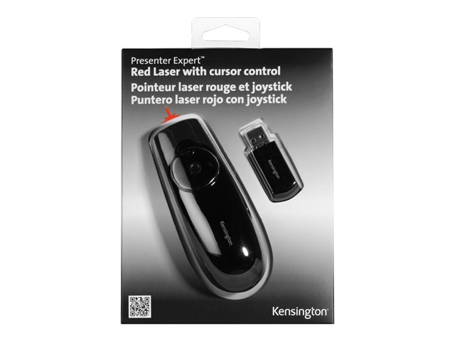 Kensington Presenter Expert Red Laser With Cursor Control Presentation Remote Control Black