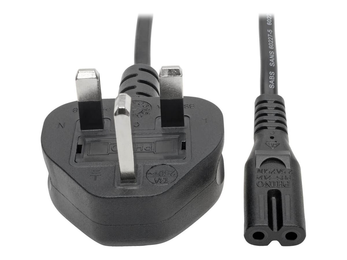 Eaton Tripp Lite Series Standard U.K. Computer Power Cord, 2.5A (C7 to BS 1363 U.K. Plug), 6 ft. (1.8 m)