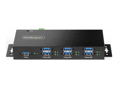 Product  StarTech.com 7-Port Managed USB Hub with 7x USB-A, Heavy Duty  with Metal Industrial Housing, ESD & Surge Protection, Wall/Desk/Din-Rail  Mountable, USB 3.0/3.1/3.2 Gen 1 5Gbps - hub - 7 ports 
