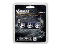 VAKOSS Splitter for socket, 3 sockets, 3A, DC 12V~24V TP-3263CK black