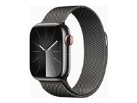 Apple Watch Series 9 (GPS + Cellular) - graphite stainless steel - smart watch with milanese loop - graphite - 64 GB