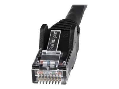 StarTech.com 1ft (30cm) LSZH CAT6 Ethernet Cable, 10 Gigabit Snagless RJ45 100W PoE Patch Cord, CAT 6 10GbE UTP Network Cable w/Strain Relief, Black/Fluke Tested/ETL/Low Smoke Zero Halogen