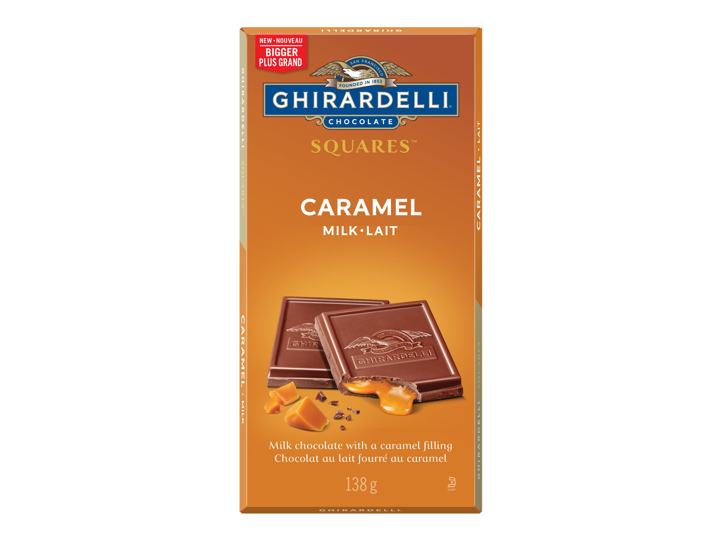 Ghirardelli Squares Milk Chocolate Bar - Caramel - 138g