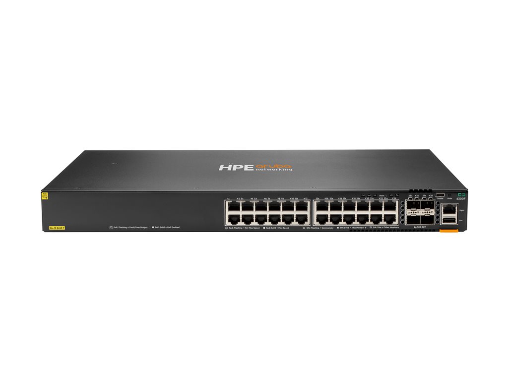 ARUBA 6300F 24G CL4 POE 4SFP56 SW – Hewlett Packard Enterprise