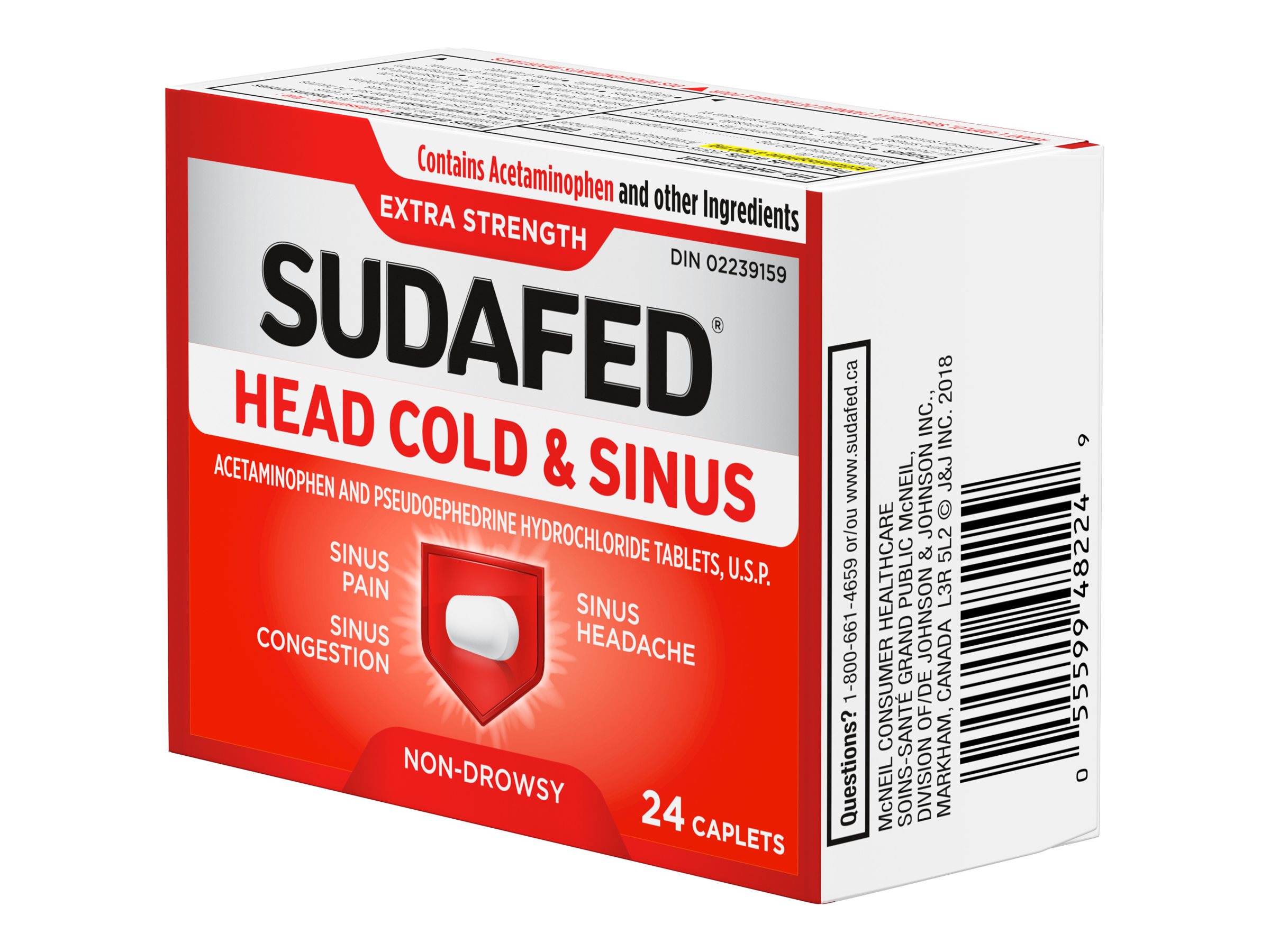 Sudafed Head Cold & Sinus Extra Strength Caplets - 24's