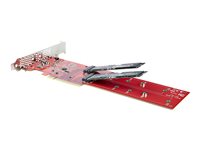 StarTech.com Dual M.2 PCIe SSD Adapter Card, x8 / x16 Dual NVMe or AHCI M.2 SSD to PCI Express 4.0, Up to 7.8GBps/Drive, For 2242/2260/2280/22110mm PCIe M-Key M2 SSDs, Bifurcation Required - PC/Linux Compatible (DUAL-M2-PCIE-CARD-B) Interfaceadapter