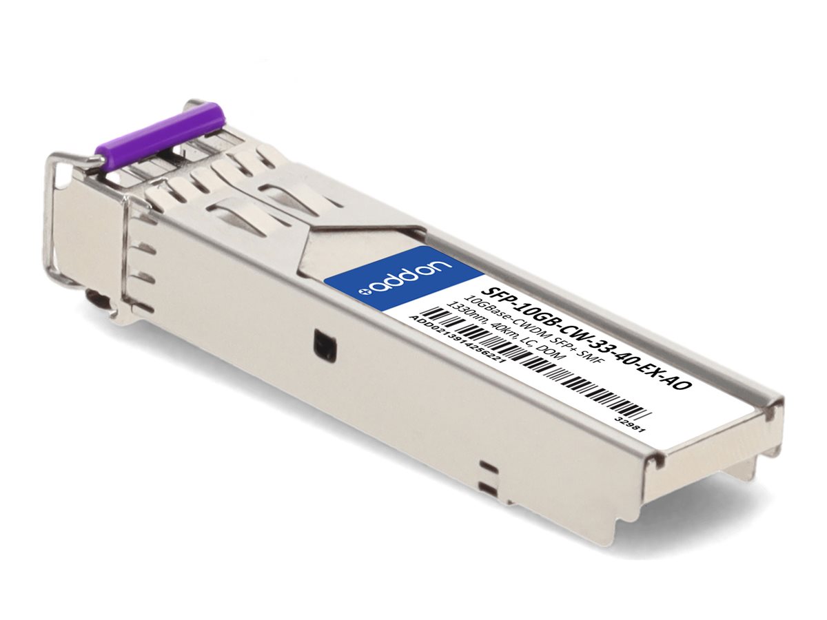 AddOn - SFP+ transceiver module (equivalent to: Extreme Networks SFP-10GB-CW-33-40-EX)