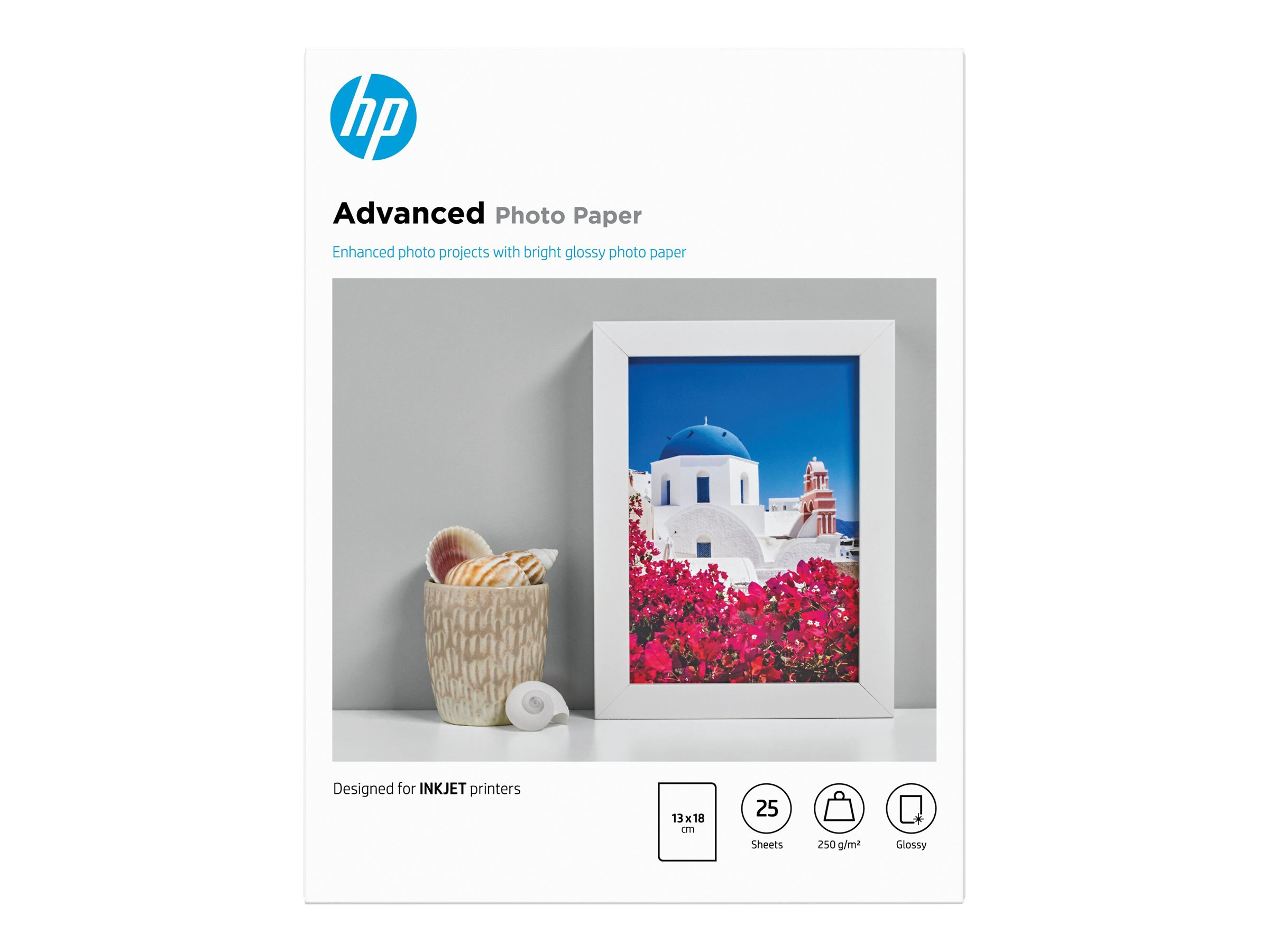 HP original Advanced glossy photo paper Ink cartridge Q8696A 250g/m2 130x180mm 25 sheets 1-pack borderless