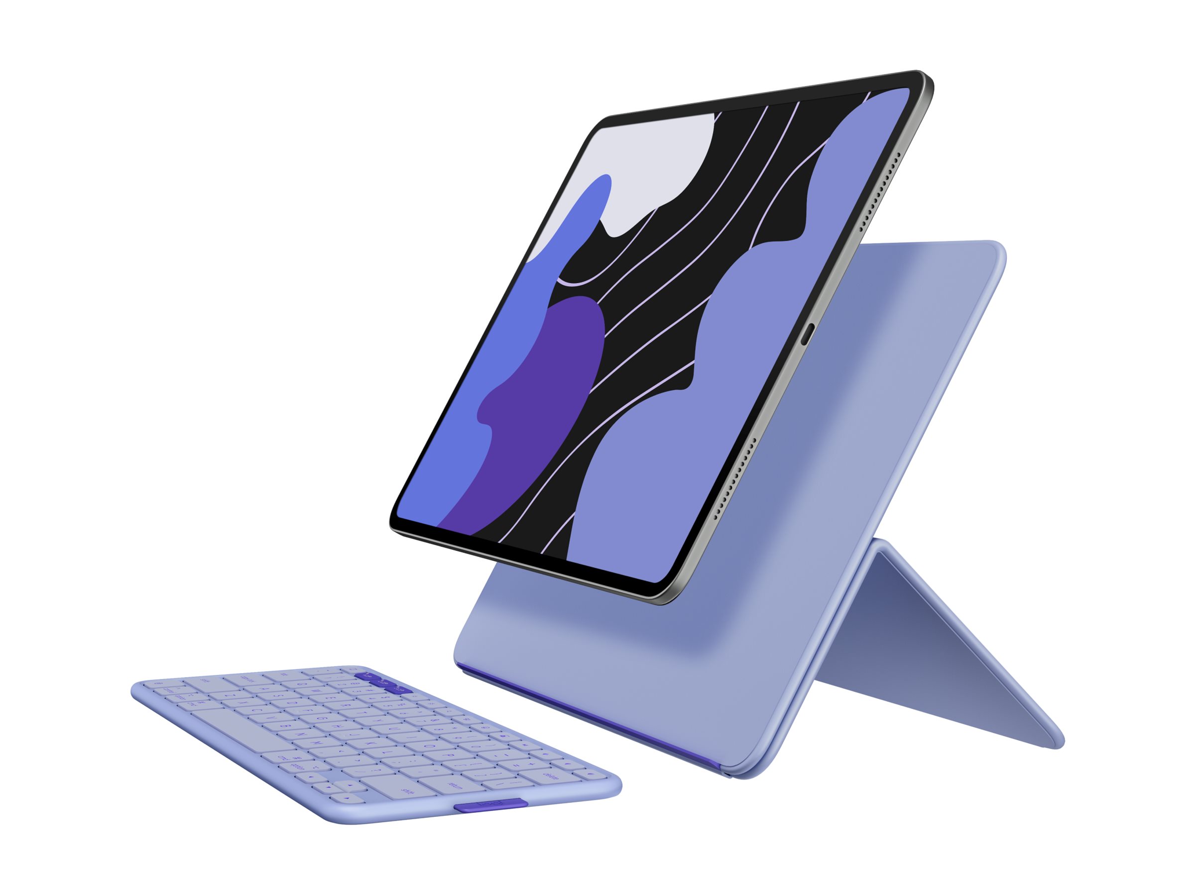 Logitech Flip Folio keyboard and folio case full size QWERTY English lilac Input Usage / lifestyle Back 72500