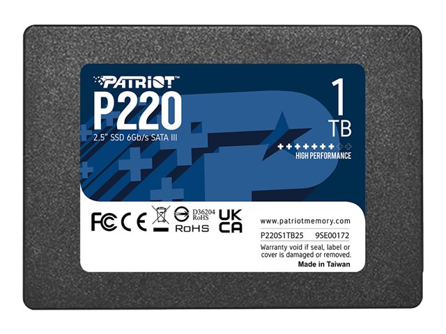 PATRIOT P220 SATA 3 1TB SSD 550/500MB/s P220S1TB25