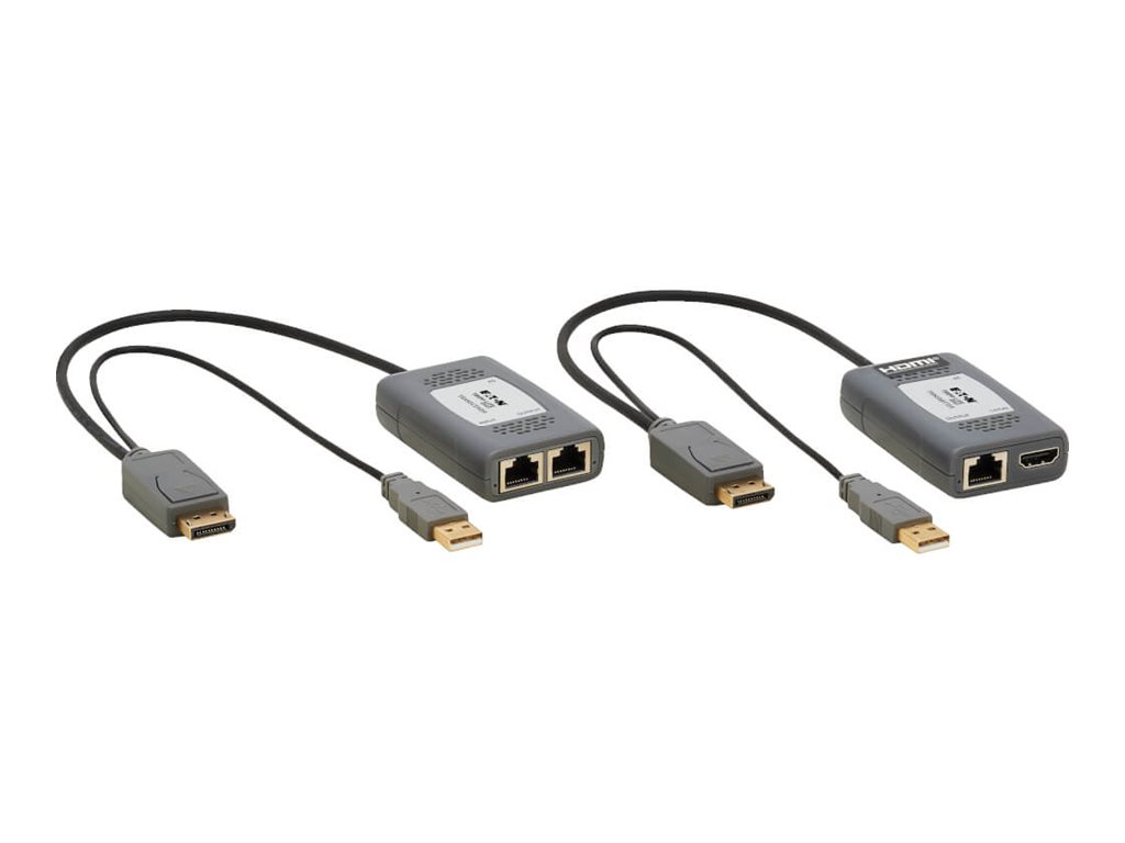Eaton Tripp Lite Series 1-Port DisplayPort over Cat6 Extender Kit, Pigtail Transmitter/Receiver, 4K 60 Hz, HDR, 4:4:4, 230 ft. (70.1 m), TAA