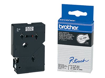 Schriftbandkassette Brother 9mm weiß/schwarz TC291 - TC291