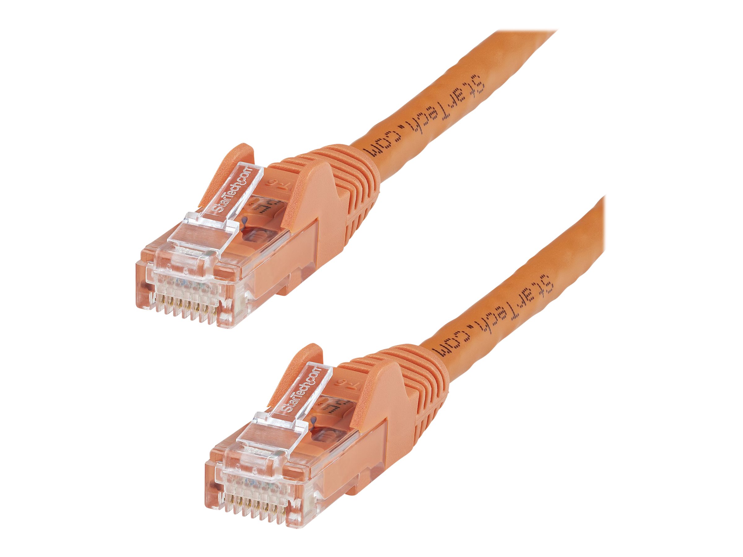 StarTech.com 25ft CAT6 Ethernet Cable, 10 Gigabit Snagless RJ45 650MHz 100W PoE Patch Cord, CAT 6 10GbE UTP Network Cable w/Strain Relief, Orange, Fluke Tested/Wiring is UL Certified/TIA