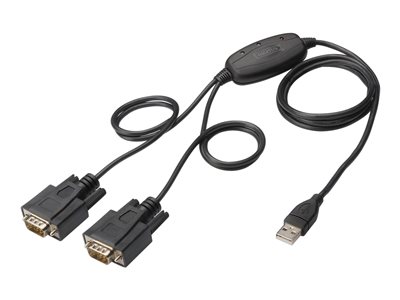 DIGITUS USB 2.0 Anschlusskabel 2.0 -2x RS232-Kabel 1.5m, sw - DA-70158