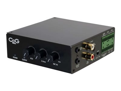 C2G 50W Audio Amplifier Plenum Rated 8 Ohm Amplifier 2 x 15 Watt