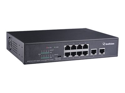 GeoVision GU-APOE0810 Switch unmanaged 8 x 10/100/1000 (PoE+) + 2 x 10/100/1000 (uplink) 