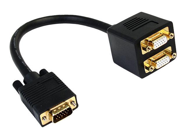 Image of StarTech.com 1 ft. VGA to VGA Splitter Cable - M/F Dual Monitor Video Cable Splitter (VGASPL1VV) - VGA splitter - 30 cm