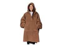 The Comfy Teddy Bear Quarter-Zip Blanket Sweatshirt - Camel