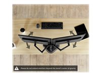 VIVO STAND-V002F Supporto Doppio Monitor Da Scrivania | Per Schermi 13-27 Pollici, VESA 75x75 E 100x100, Inclinabile E Regolabile In Altezza | Bracci In Acciaio, Gestione Cavi, Base Stabile