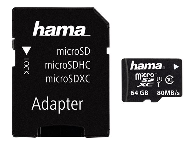 MICROSDXC 64GB 10UHS-I 100MBS ADAPT – Hama
