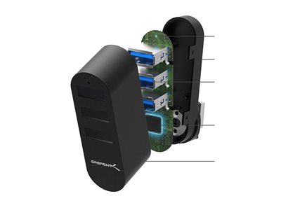 Premium 3Port Aluminum Mini Usb 3.0 Hub 90 /180 Degree Rotat