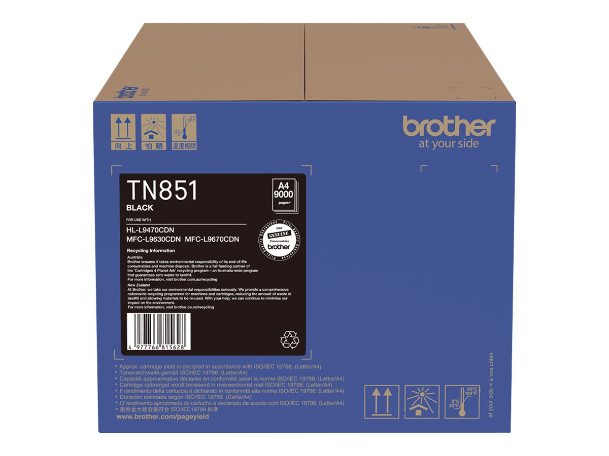 Brother TN851BK black original toner Package view Front 80520