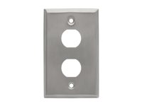 Eaton Tripp Lite Series RJ45 Bulkhead Wall Plate 2 Cutouts Industrial Metal Single Gang TAA - faceplate - TAA Compliant