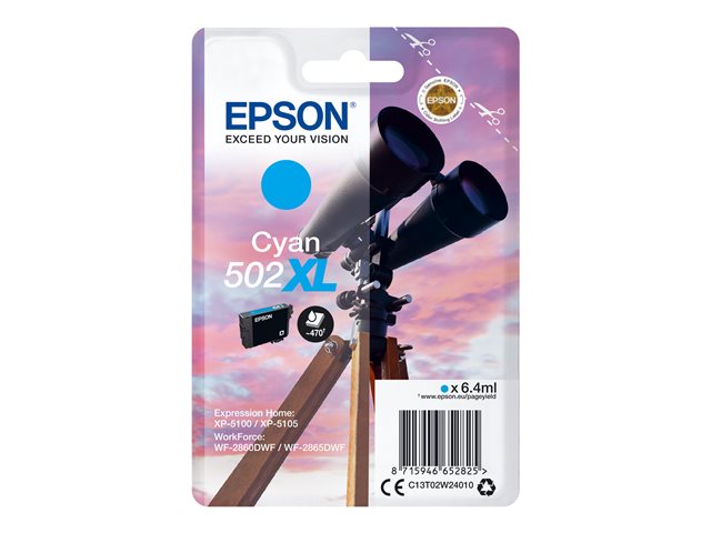 Image of Epson 502XL - high capacity - cyan - original - ink cartridge