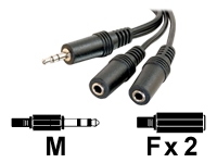 C2G Value Series 6ft One 3.5mm Stereo Male to Two 3.5mm Stereo Female Y-Cable