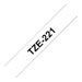 Brother TZe-221 - Adhsif standard - noir sur blanc - Rouleau (0,9 cm x 8 m) 1 cassette(s) ruban lamin - pour Brother PT-D210, D600, H110; P-Touch PT-1005, 1880, E800, H110; P-Touch Cube Plus PT-P710