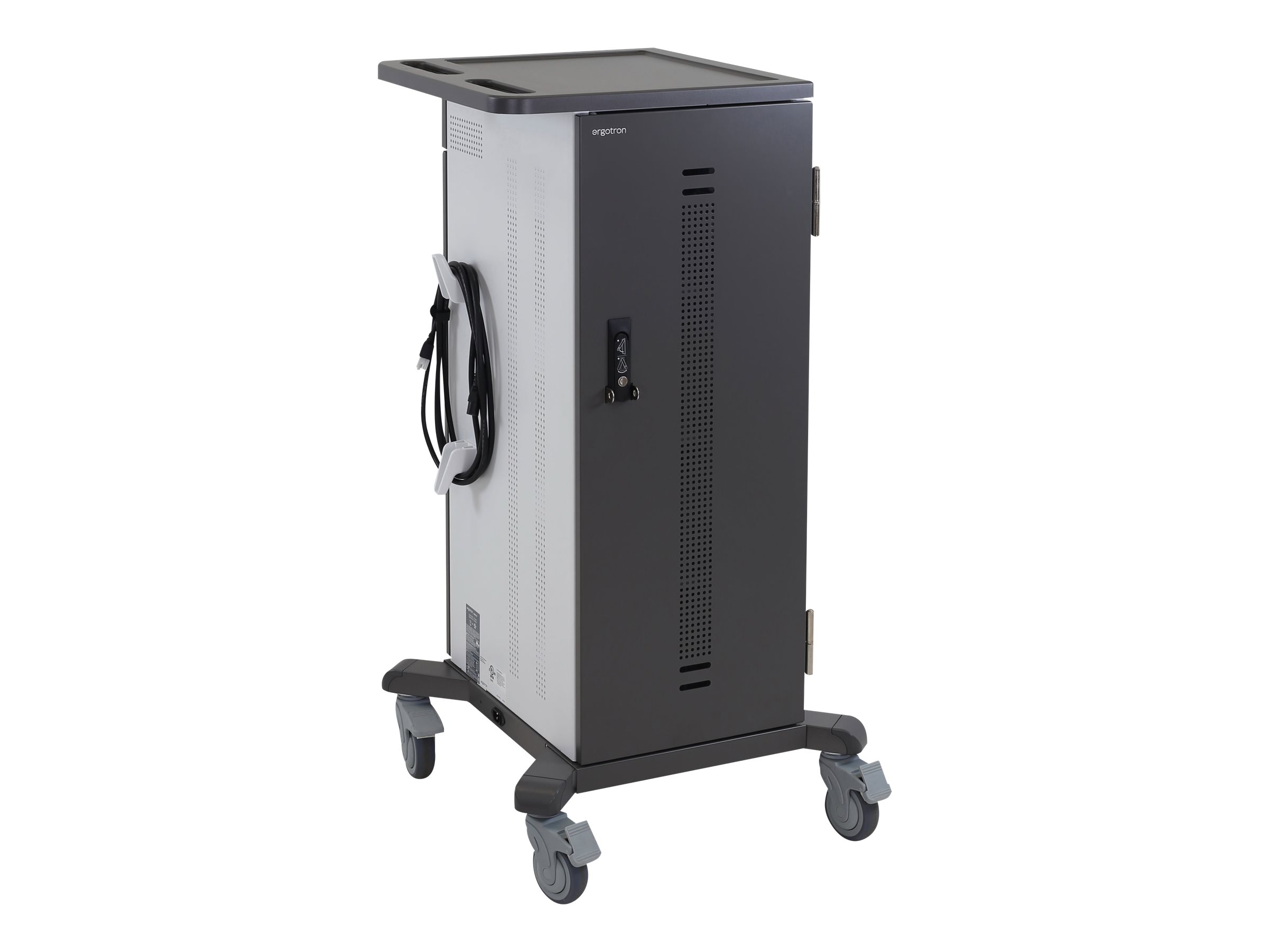 An image of Ergotron YES35 cart - for 35 mobile phones / tablets / eBook readers - grey, white