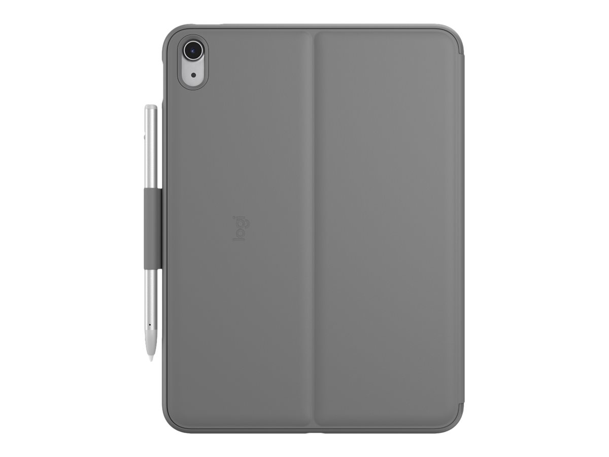 Logitech Slim Folio keyboard and folio case QWERTY English oxford grey Input Product shot Left-angle 79751
